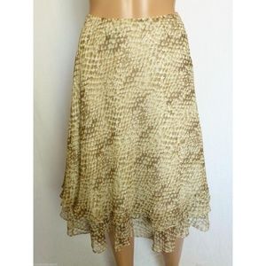 NWT Lauren Ralph Lauren Animal Print Silk Skirt